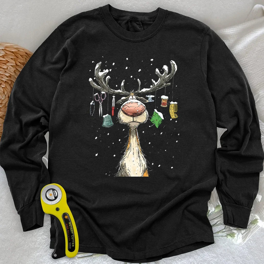 The Reindeer Quilter Long Sleeve T-shirt
