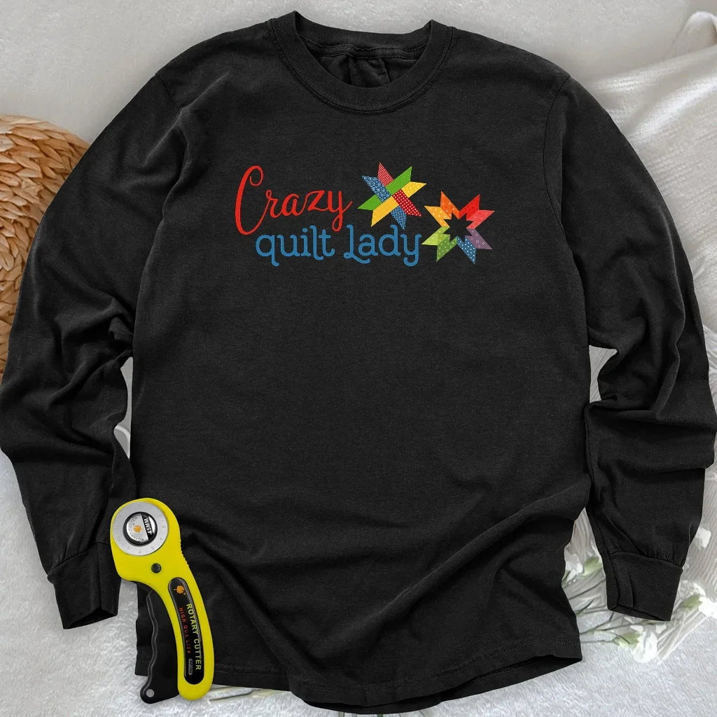 Crazy quilt lady Long Sleeve T-shirt