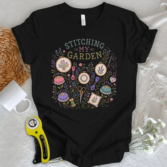Floral Needlework Garden T-shirt