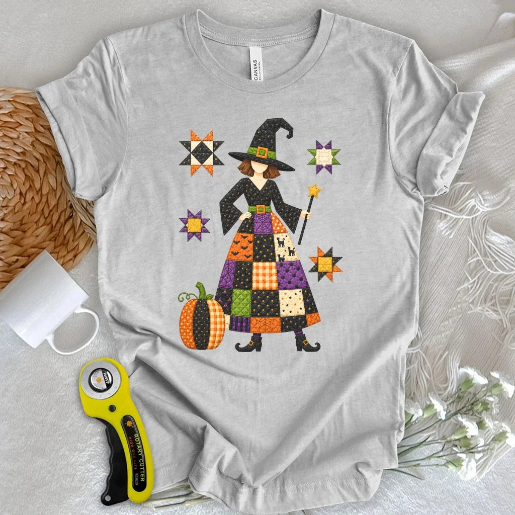 Patchwork Quilt Witch T-shirt