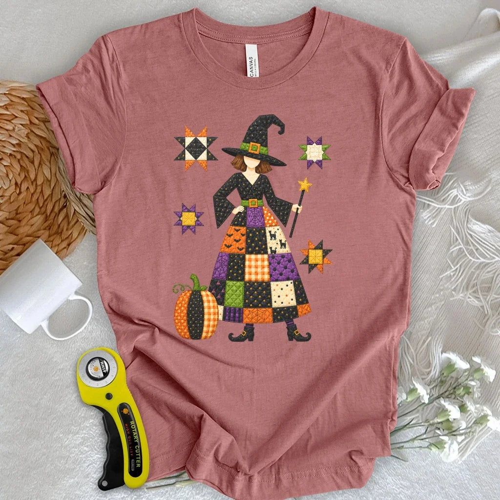 Patchwork Quilt Witch T-shirt