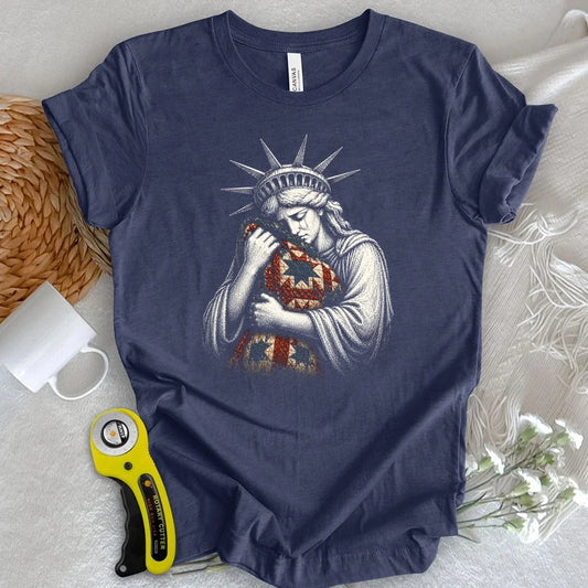 Liberty Crying Into Her Quilt T-shirt