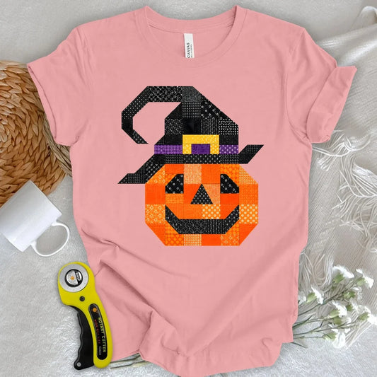 Patchwork Pumpkin Witch T-shirt