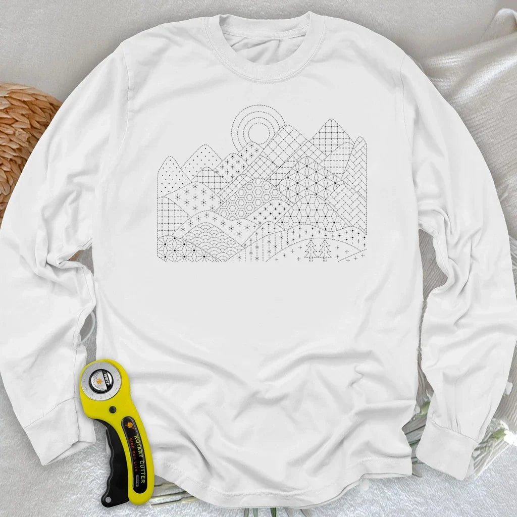 Sashiko Moutain Long Sleeve T-shirt