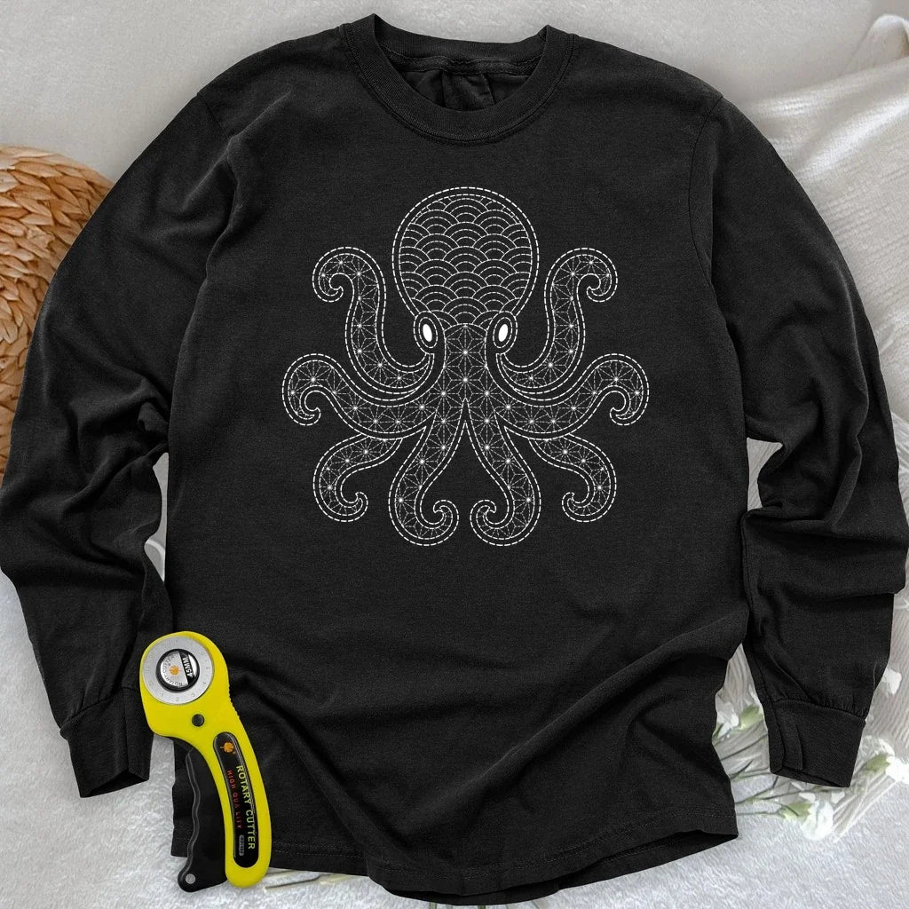 Sashiko Octopus Long Sleeve T-shirt