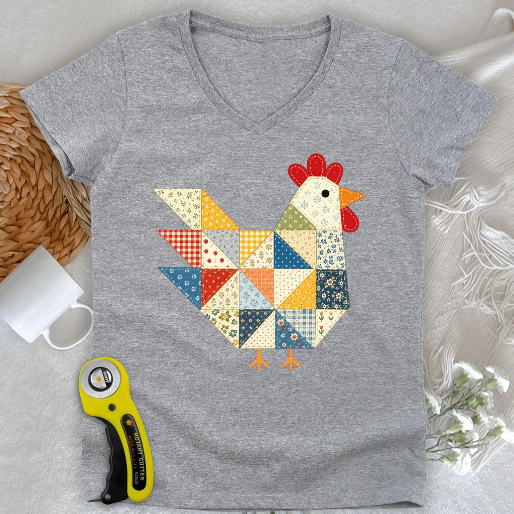 The Patchwork Hen Lady V-neck
