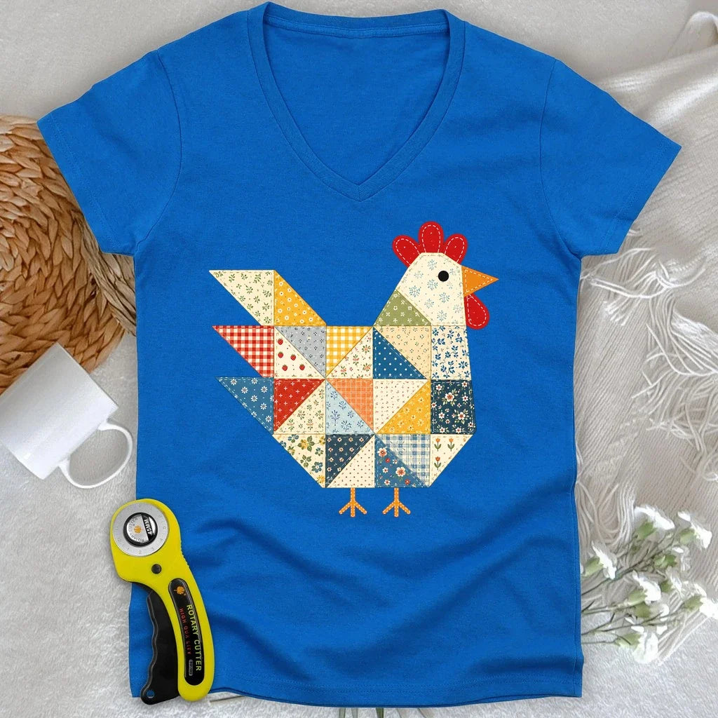 The Patchwork Hen Lady V-neck