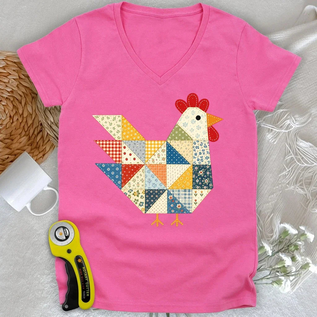 The Patchwork Hen Lady V-neck