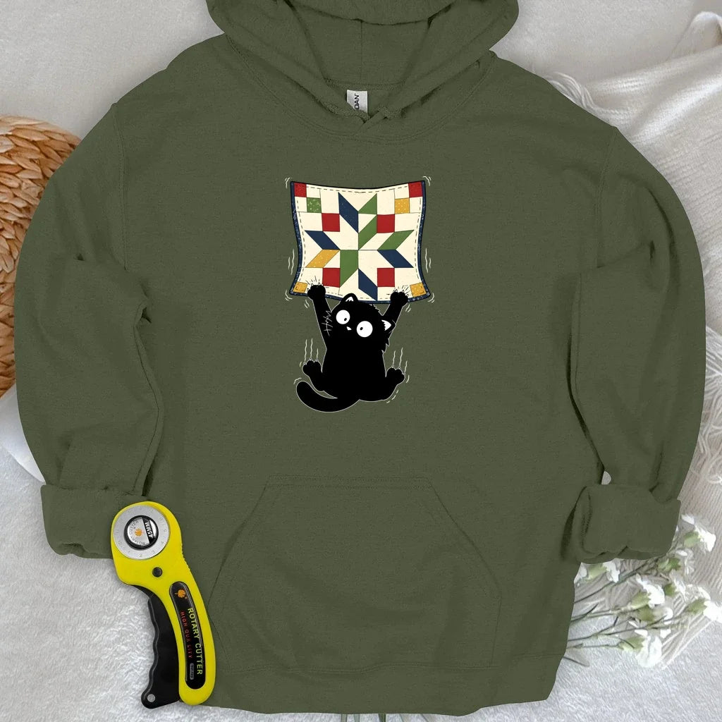 Clingy Quilt Cat Hoodie