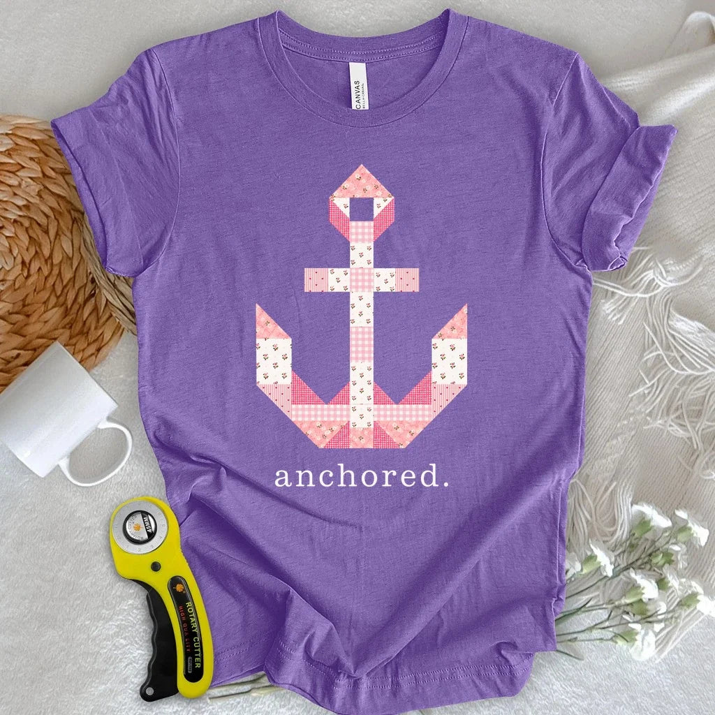 Hebrews 6:19 Patchwork Anchor T-shirt