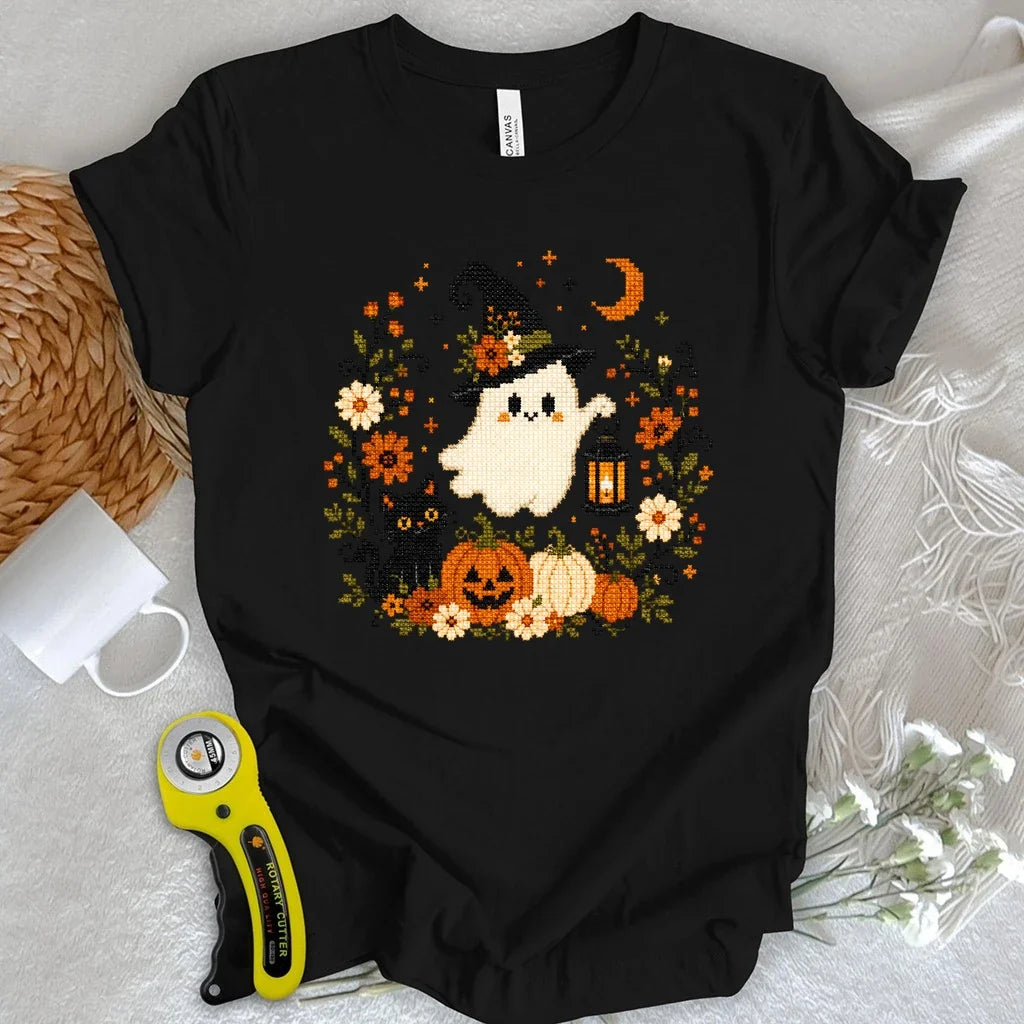 Cross-stitch Boo T-shirt