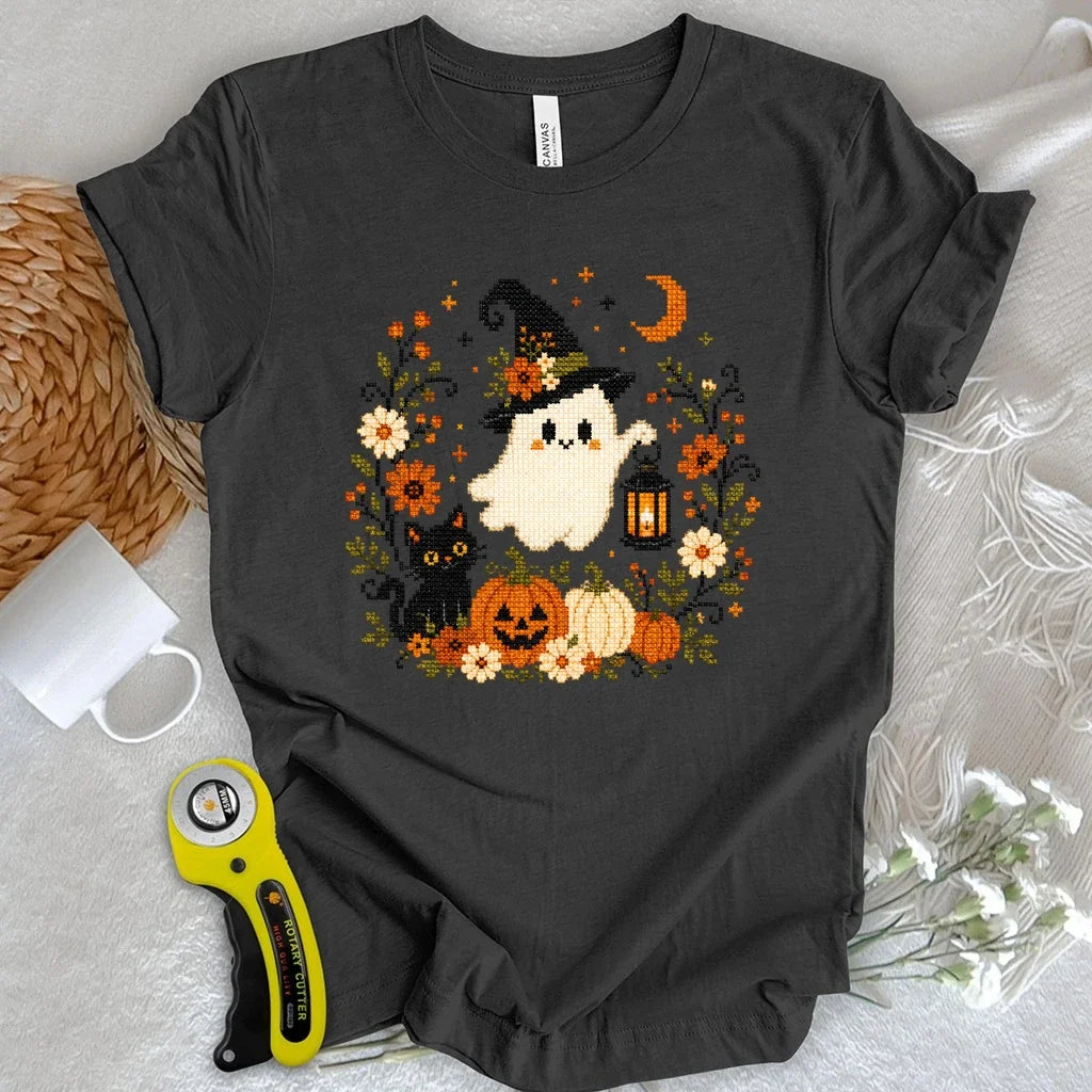 Cross-stitch Boo T-shirt