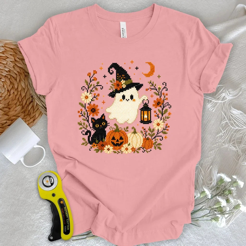 Cross-stitch Boo T-shirt