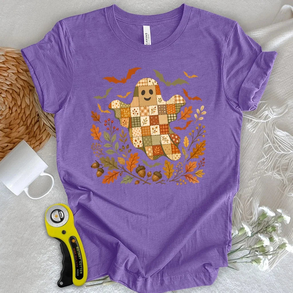 Autumn Patchwork Boo T-shirt