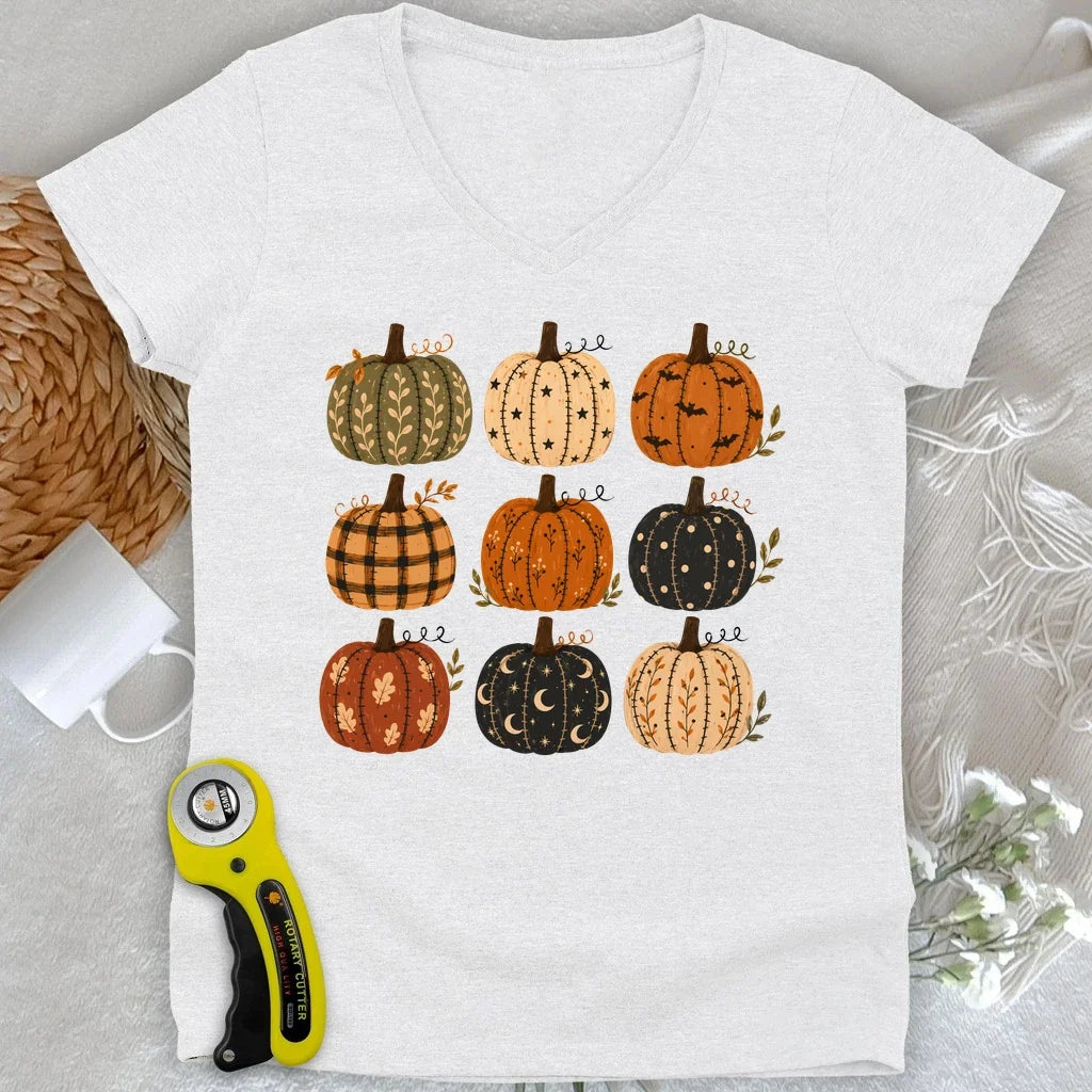 Fabric Lover’s Pumpkin Patch Lady V-neck