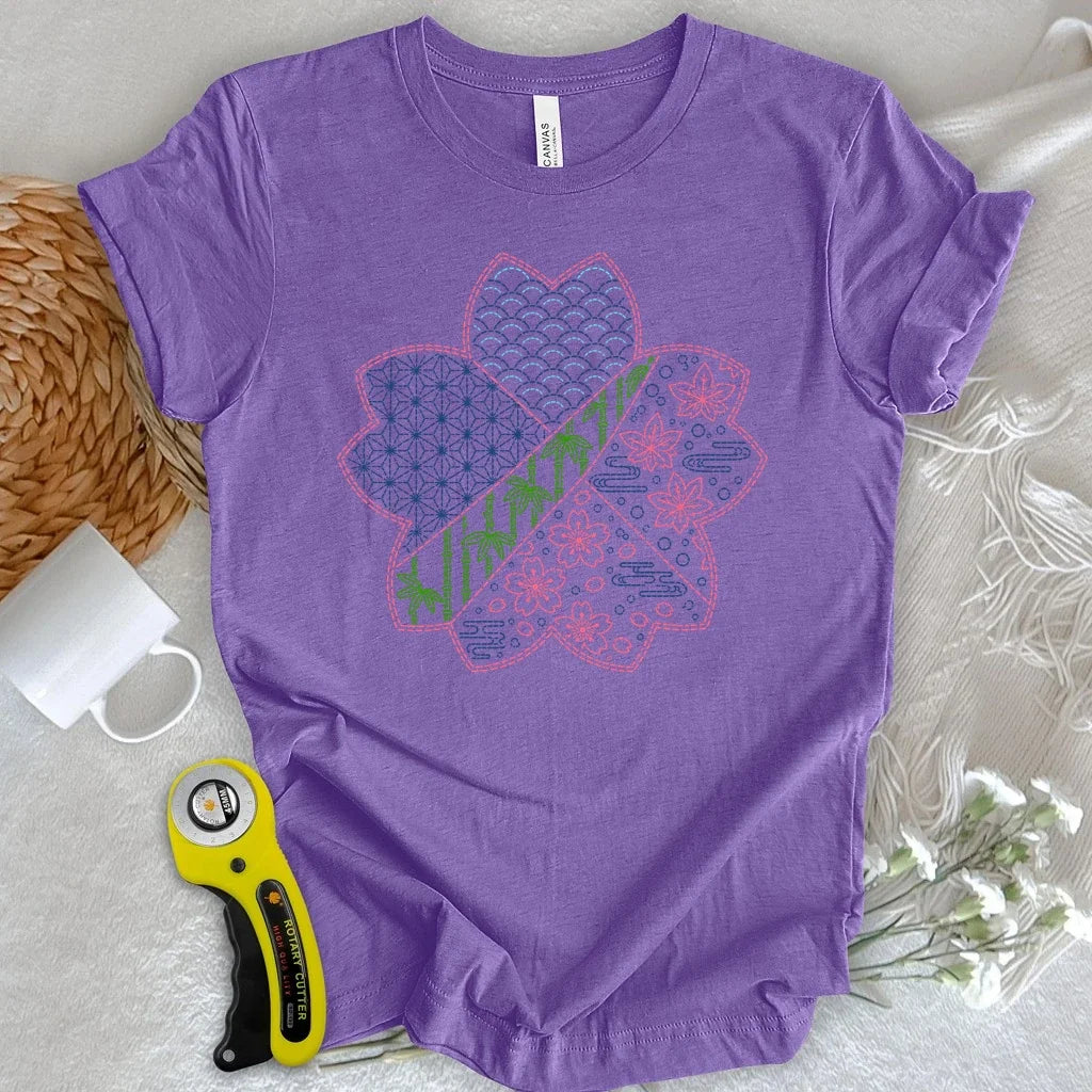 Japanese Combined Sashiko Pattern T-shirt