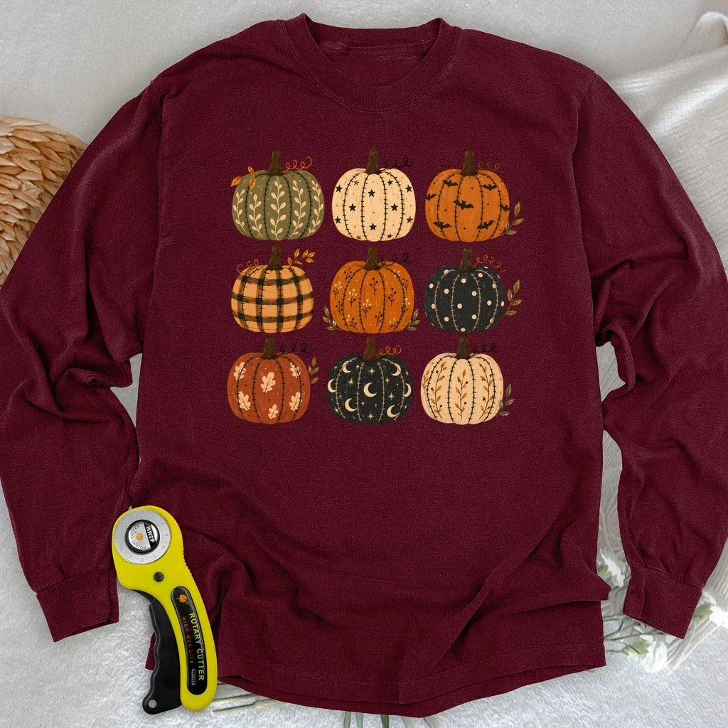 Fabric Lover’s Pumpkin Patch Long Sleeve T-shirt