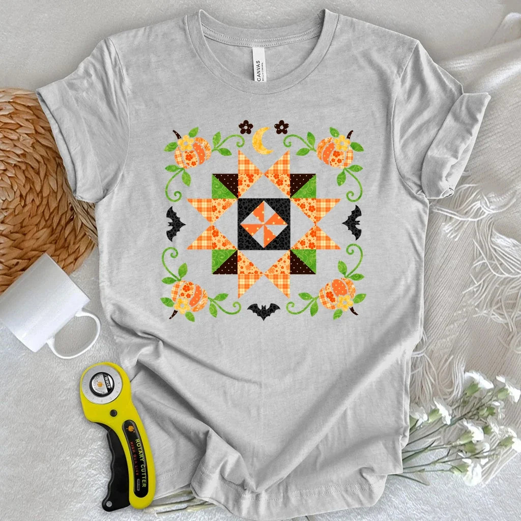 Autumn Patchwork Star Quilt T-shirt