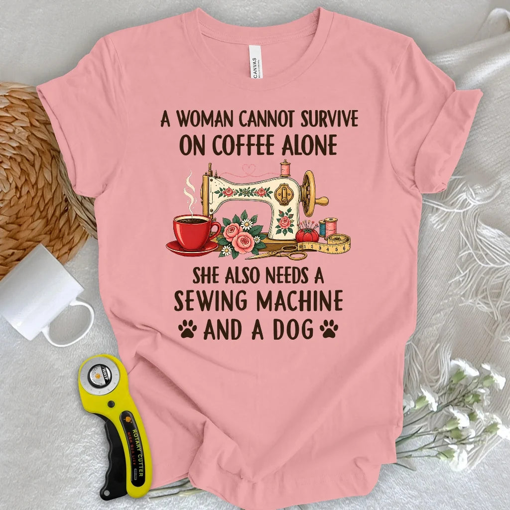 Coffee, Sewing & Dog Love T-shirt
