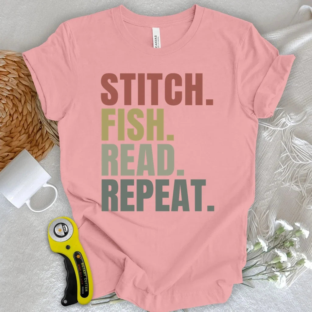 Stitch Fish Read Repeat T-shirt