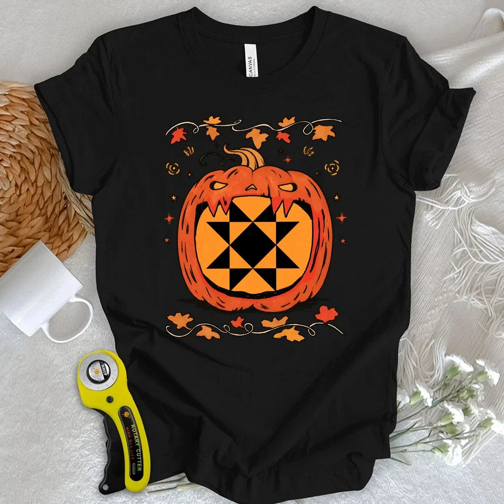 Quilt Star Jack-O'-Lantern T-shirt