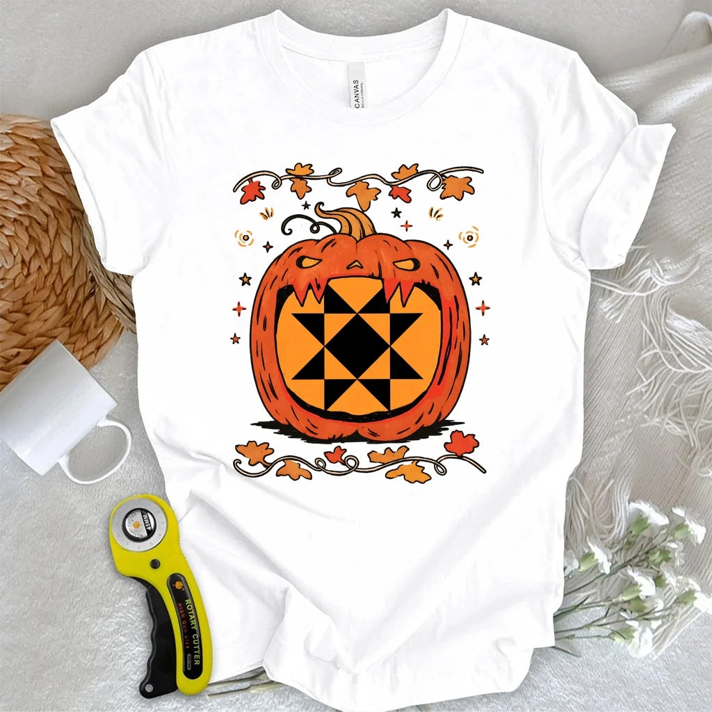 Quilt Star Jack-O'-Lantern T-shirt