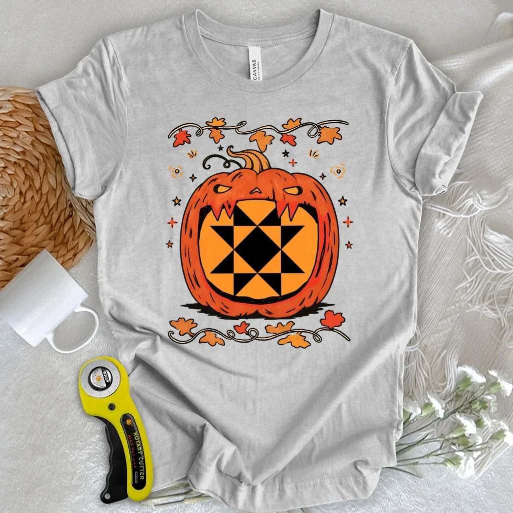 Quilt Star Jack-O'-Lantern T-shirt