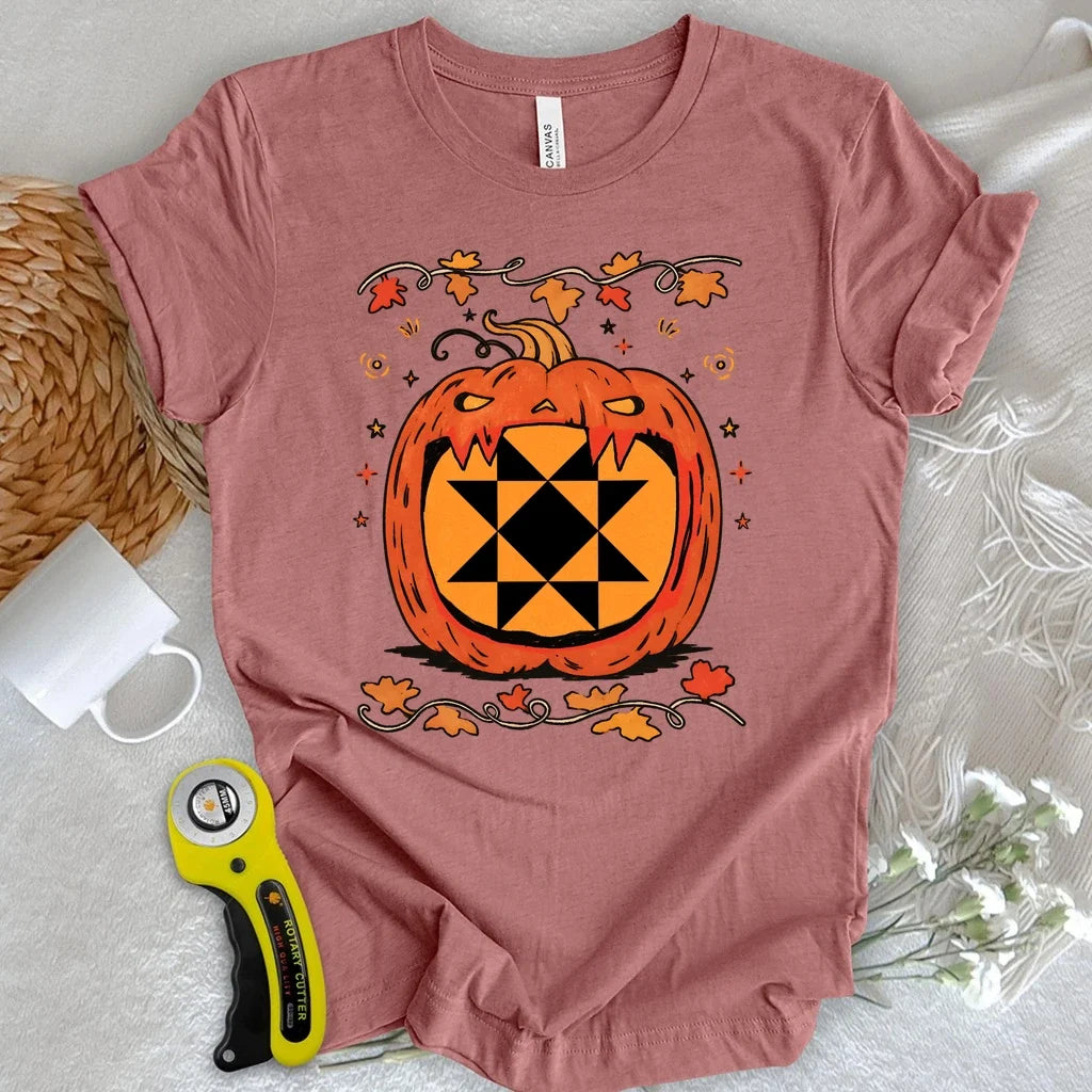 Quilt Star Jack-O'-Lantern T-shirt