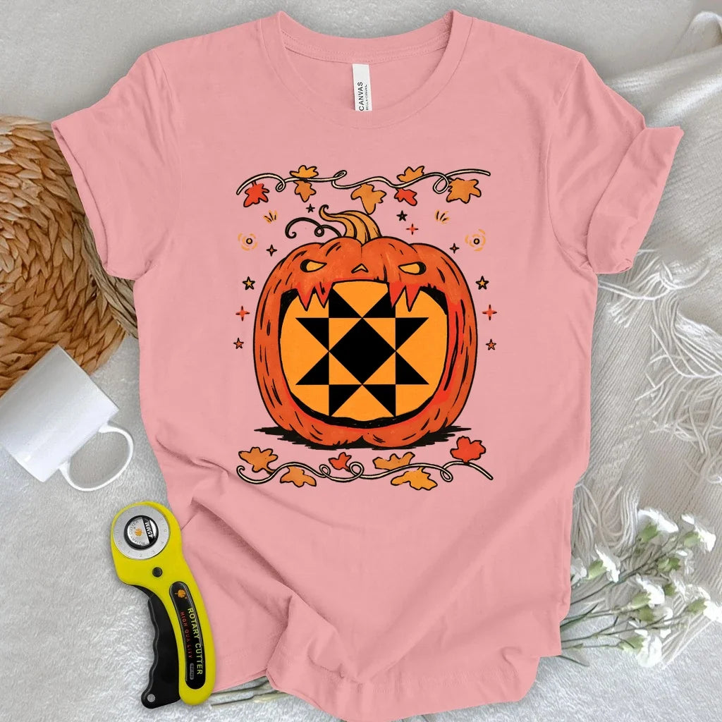 Quilt Star Jack-O'-Lantern T-shirt