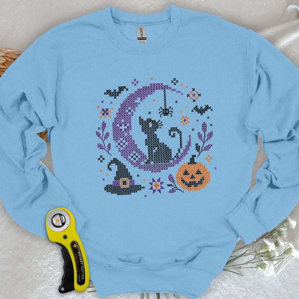 Moonlit Halloween Cross Stitch Sweatshirt