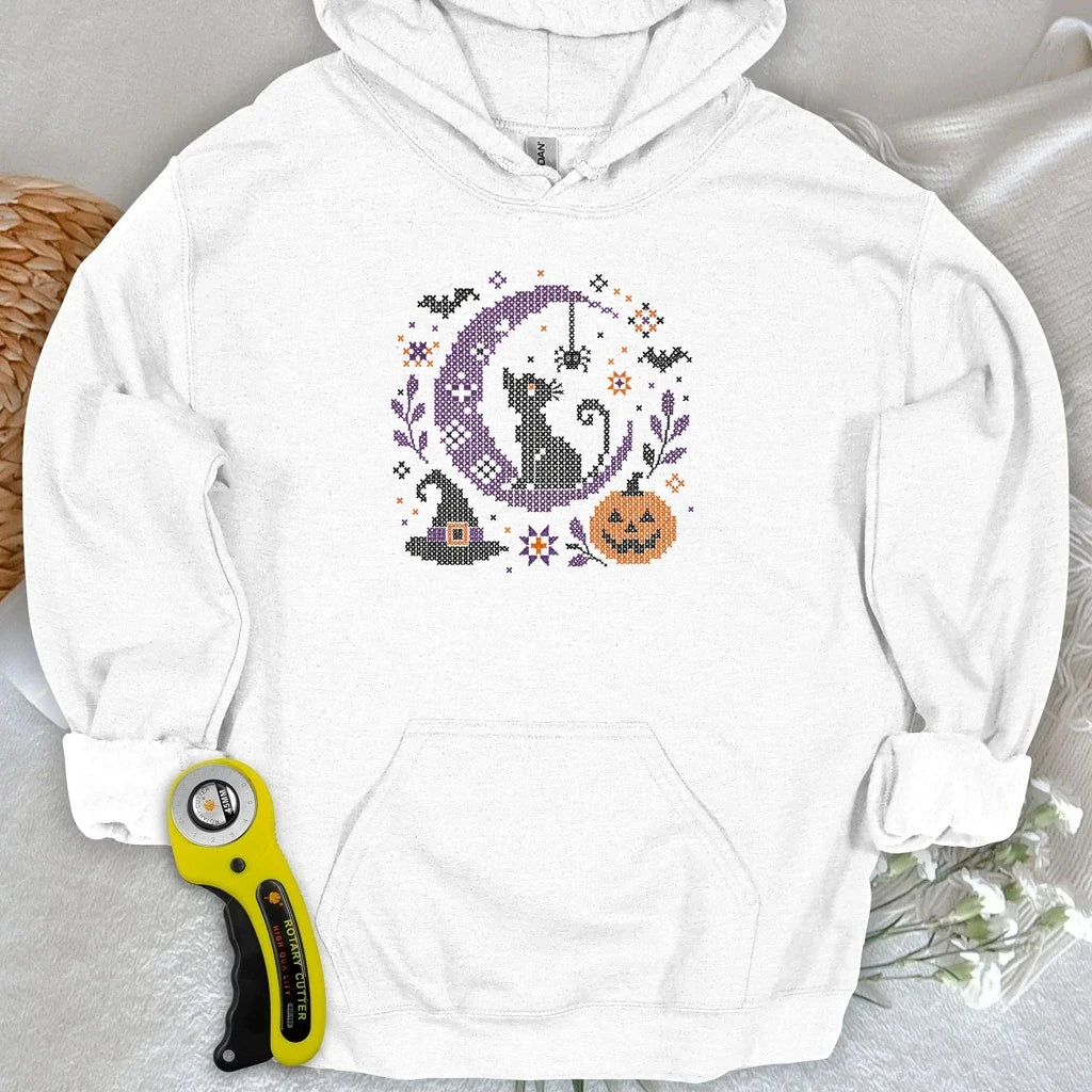 Moonlit Halloween Cross Stitch Hoodie