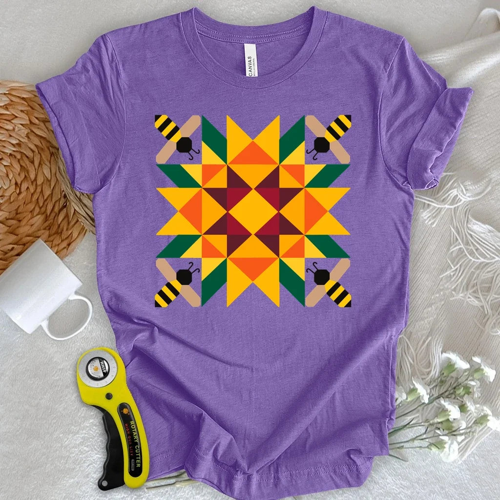 Bee & Sunflower Quilt Block T-shirt