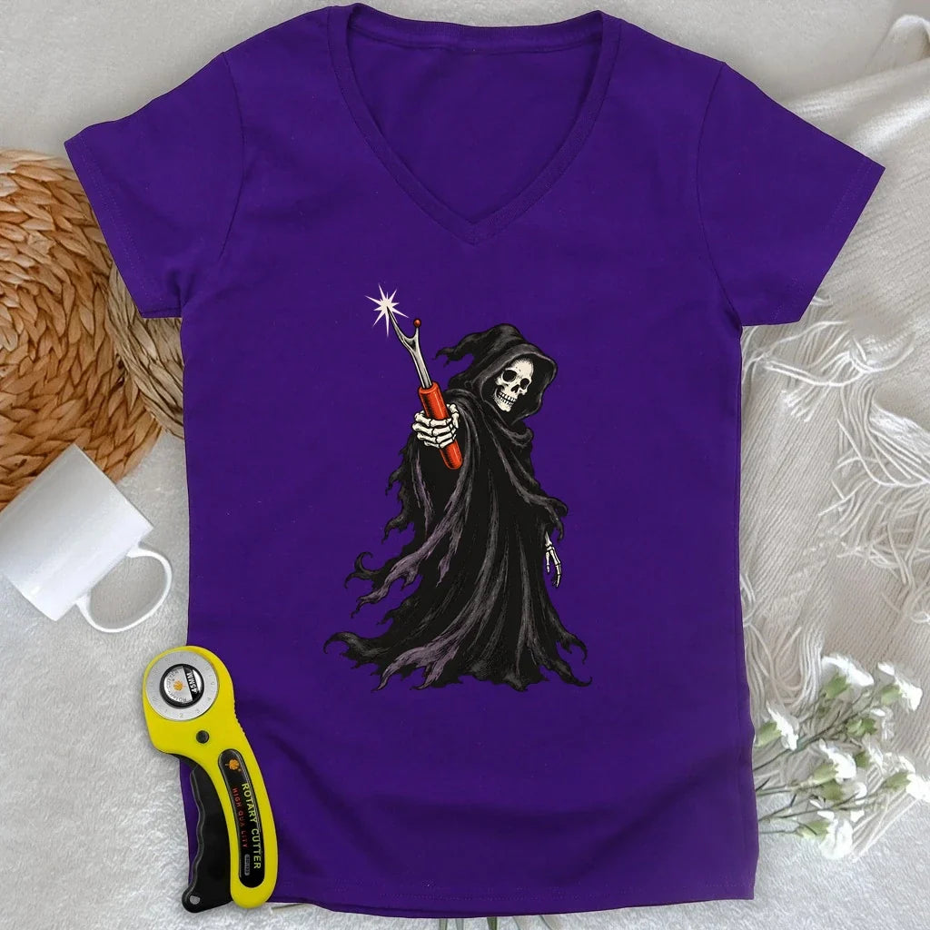 The Seam Reaper Lady V-neck