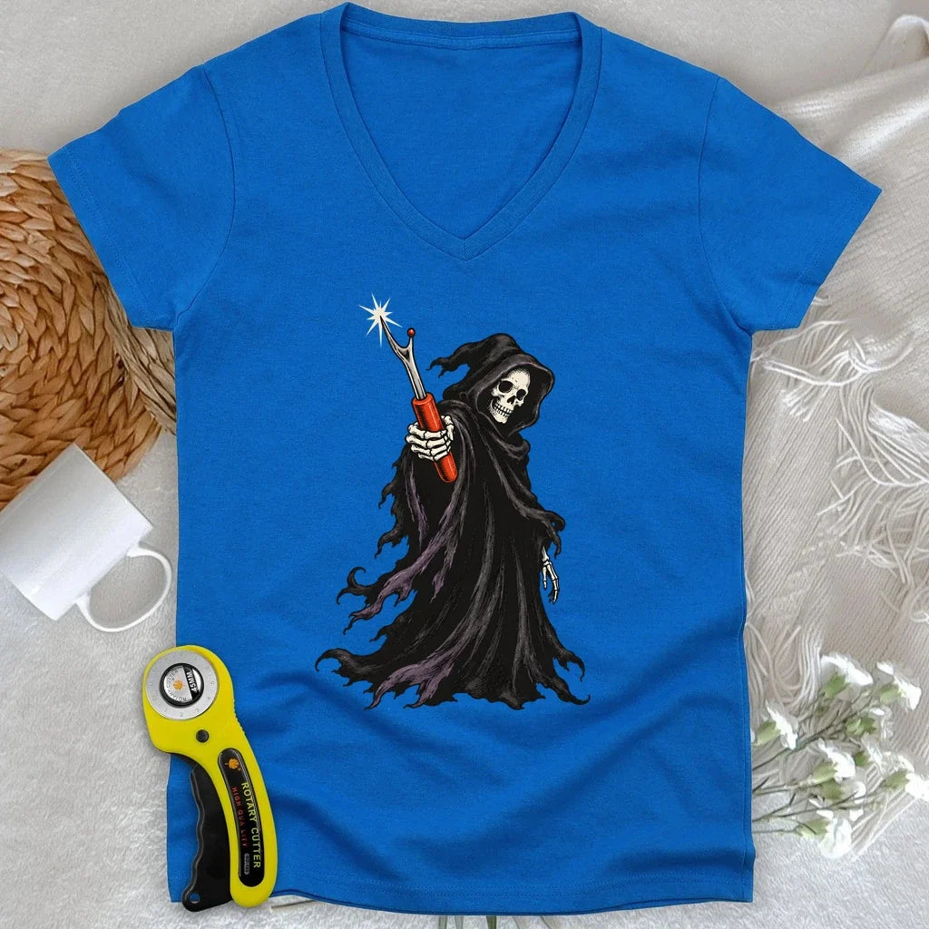The Seam Reaper Lady V-neck