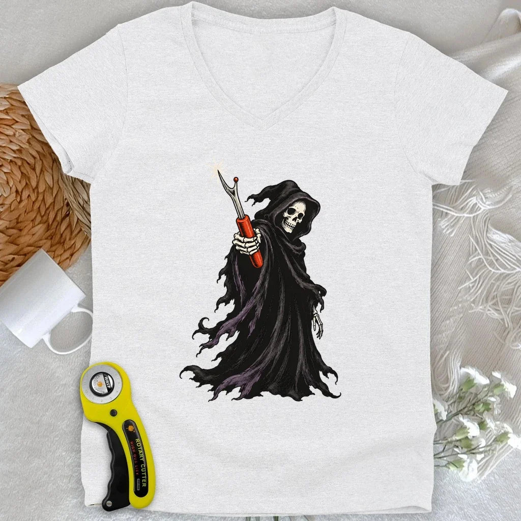 The Seam Reaper Lady V-neck