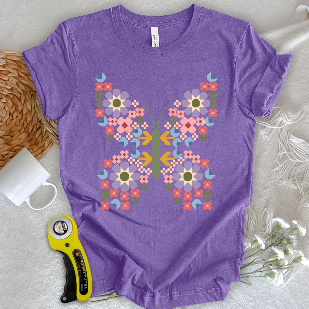 Patchwork Butterfly Garden T-shirt