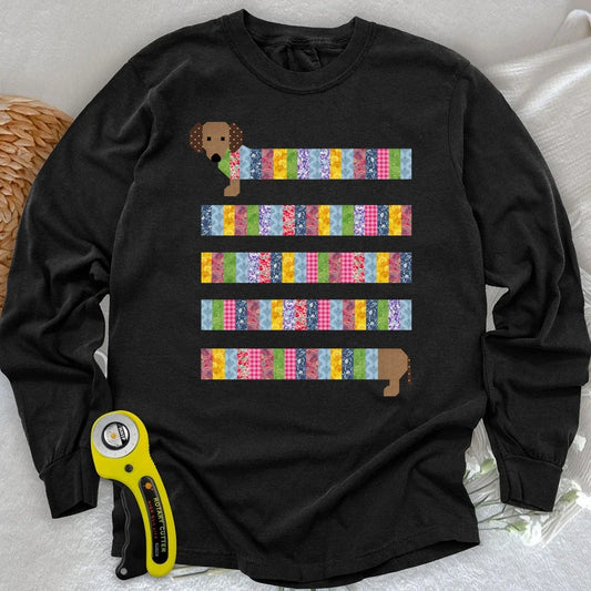 Patchwork Dachshund Long Sleeve T-shirt