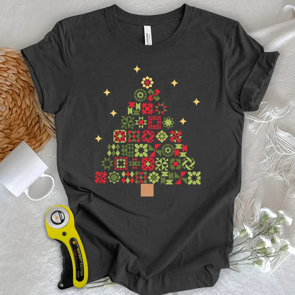 Christmas Tree Quilt Blocks T-shirt