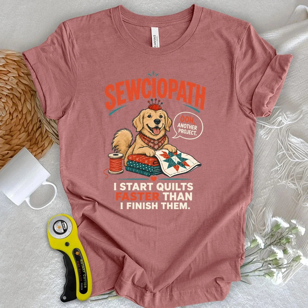 Sewciopath Funny Dog T-shirt