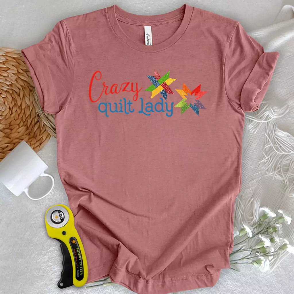 Crazy quilt lady T-shirt