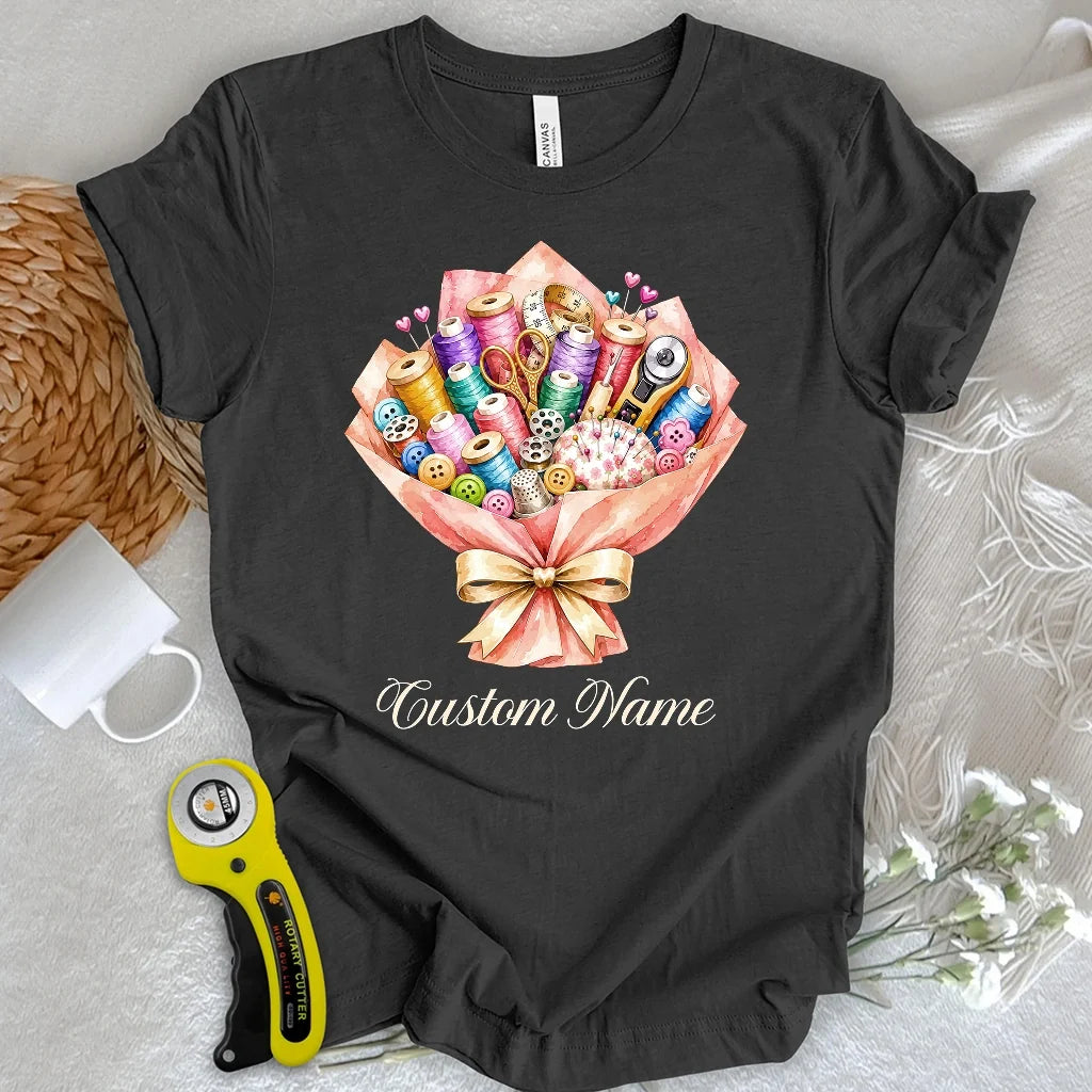 "Custom Name" The Crafter's Bouquet T-shirt