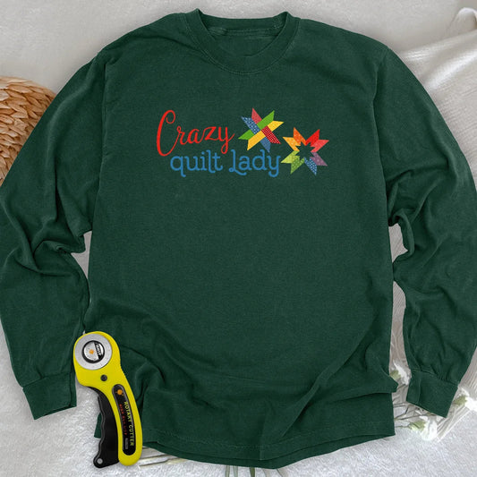 Crazy quilt lady Long Sleeve T-shirt