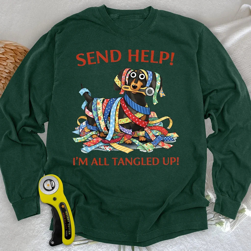 Fabric Strip Mess Long Sleeve T-shirt