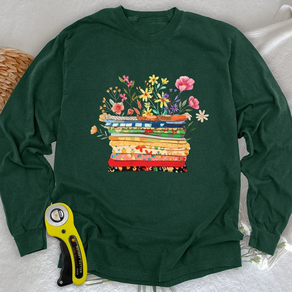 Floral Fabric Long Sleeve T-shirt