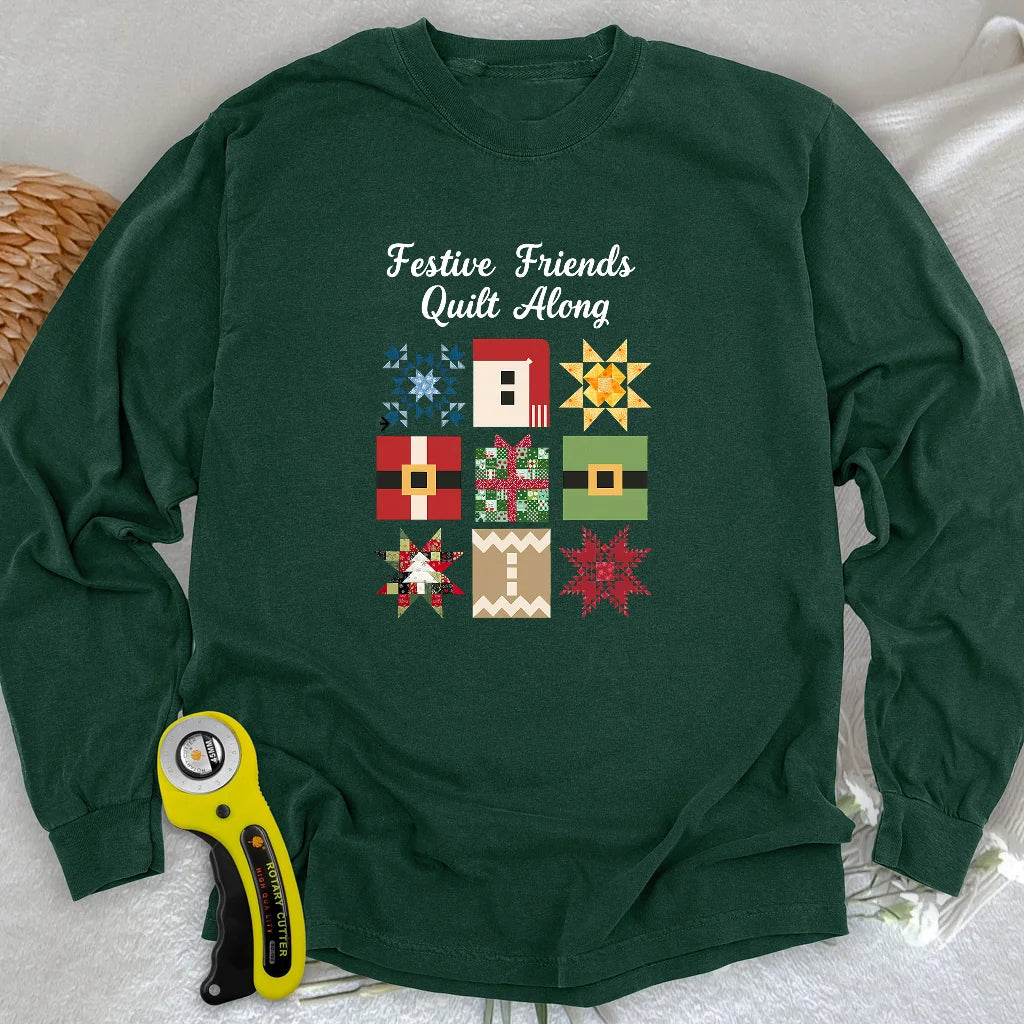 Merry Makers Quilt Long Sleeve T-shirt
