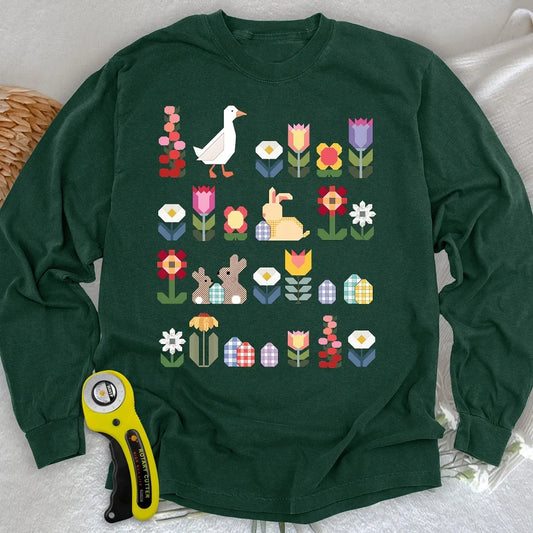Patchwork Blooms Long Sleeve T-shirt