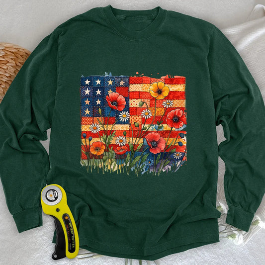 Patchwork Floral Long Sleeve T-shirt