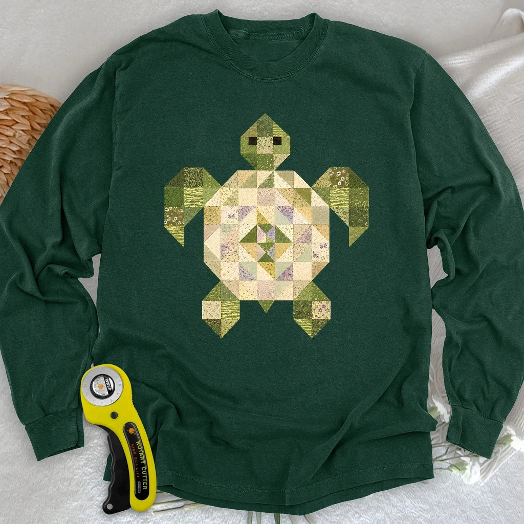 Patchwork Turtle Long Sleeve T-shirt