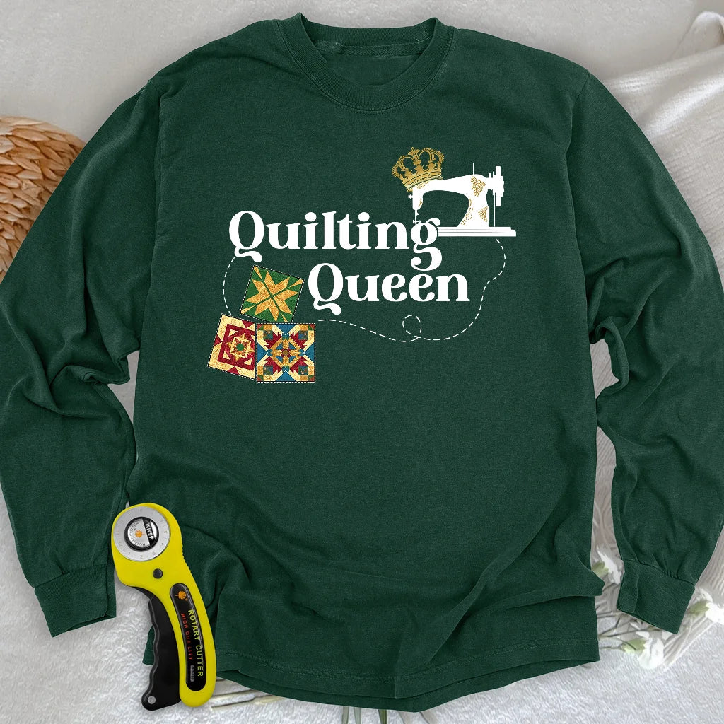 Quilting Queen Long Sleeve T-shirt