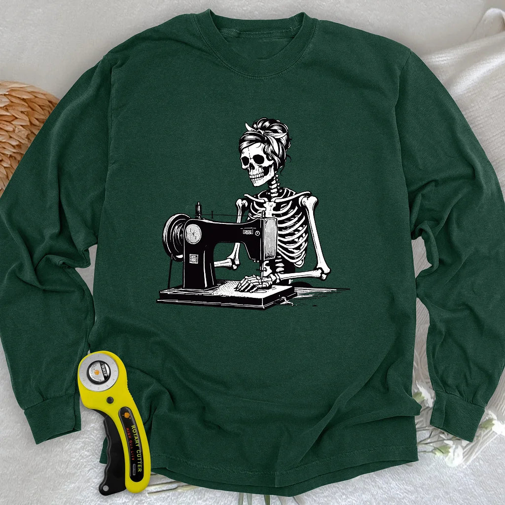 Quilting Skeleton Long Sleeve T-shirt